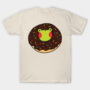 Frog in a chocolate glazed donut T-Shirt